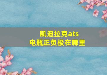 凯迪拉克ats 电瓶正负极在哪里